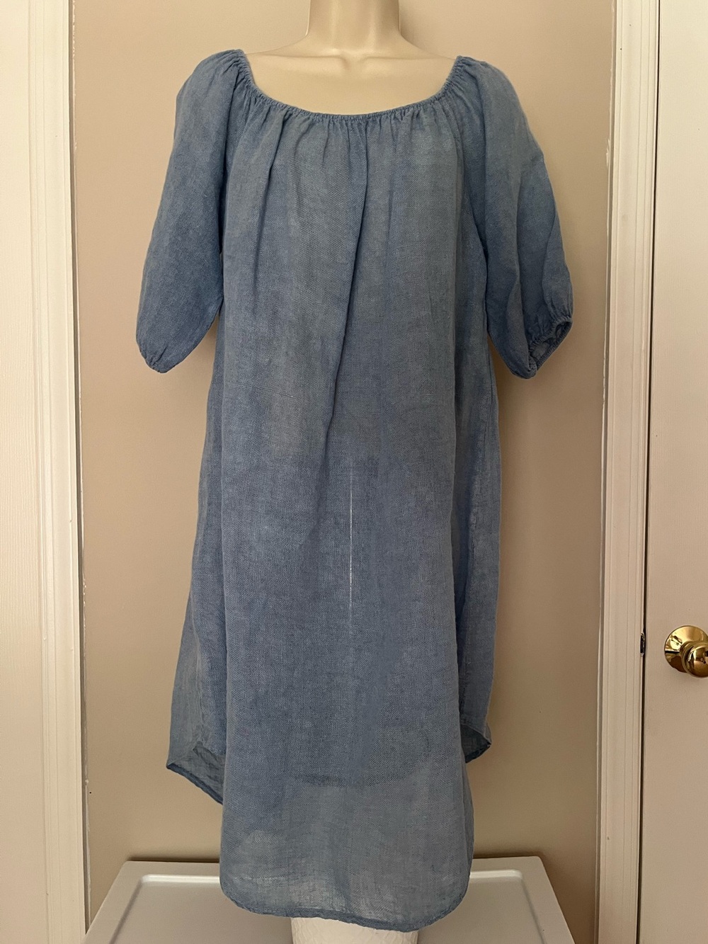 Italian Linen Dress light blue Cote A Cote